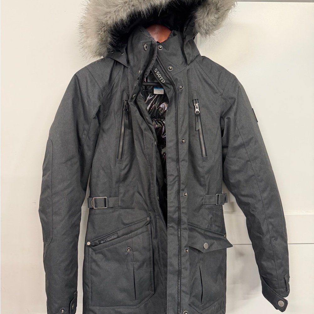 Columbia Women’s Black Fur Hooded Puffer Jacket